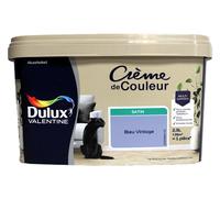Dulux Valentine Crème de Couleur - Peinture multi-supports intérieure - Satin Bleu Vintage 2,5 L