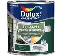 Dulux Valentine ECRAN+ MULTI-SUPPORTS EXTERIEURE - Peinture en Phase Aqueuse pour l'Éxtérieur et l 'Intérieur - Satin Vert Basque 0,5 L