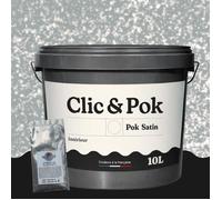 Peinture Effet Pailleté pour Murs & Plafonds - POK PAILLETTE - 10L - Gris Moyen