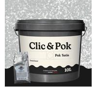 Peinture Effet Pailleté pour Murs & Plafonds - POK PAILLETTE - 10L - Gris Perle