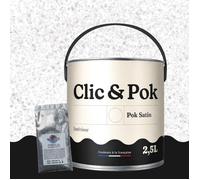 Peinture Effet Pailleté pour Murs & Plafonds - POK PAILLETTE - 2,5L - Blanc