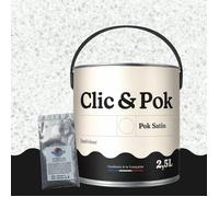 Peinture Effet Pailleté pour Murs & Plafonds - POK PAILLETTE - 2,5L - Blanc Grisé