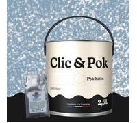 Peinture Effet Pailleté pour Murs & Plafonds - POK PAILLETTE - 2,5L - Bleu d'Horizon