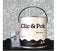 Peinture Effet Pailleté pour Murs & Plafonds - POK PAILLETTE - 2,5L - Gris Moyen
