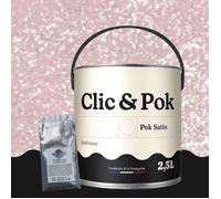 Peinture Effet Pailleté pour Murs & Plafonds - POK PAILLETTE - 2,5L - Rose Moyen