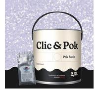 Peinture Effet Pailleté pour Murs & Plafonds - POK PAILLETTE - 2,5L - Sorbet Violet