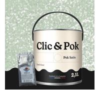 Peinture Effet Pailleté pour Murs & Plafonds - POK PAILLETTE - 2,5L - Vert Bord de Mer