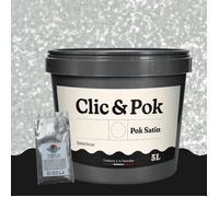 Peinture Effet Pailleté pour Murs & Plafonds - POK PAILLETTE - 5L - Gris Chic