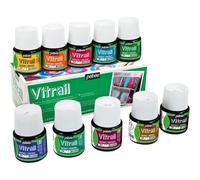 Peinture Effet Vitrail - Pébéo - Vitrail - Coffret De 10 Pots - Couleurs Assortis