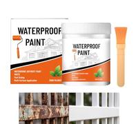 Peinture en métal - 300 g - Peinture imperméable pour portes métalliques et rails - Auto-brossage, séchage rapide - Clôture avec brosse | Pour le rail extérieur, la porte, la clôture, les meubles, la