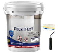 Peinture époxy pour sol sable coloré, nouvelle version 2025, peinture époxy imperméable pour sol, revêtement antidérapant effet marbre brillant pour sols de garage, réparation de murs (Vert)