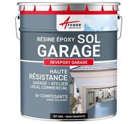 PEINTURE EPOXY SOL GARAGE - REVEPOXY GARAGE - 5 kg (jusqu'à 16 m² en 2 couches) Noir Graphite - RAL 9011