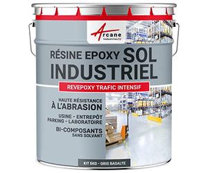 Peinture Époxy Sol Industriel et Parking Trafic Intensif 5 Kg Gris Basalte | Sols à Trafic Intensif, Forte Adhérence, Résiste à l'Abrasion, Béton, Bois, Métal, Carrelage, Intérieur - Arcane Industries