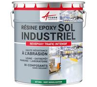 Peinture sol, résine epoxy, revêtement sol industriel et sol béton, usine, parking : Revepoxy trafic intensif Vert signalisation - RAL 6024 5 Kg (jusqu'à 10 m² en 2 couches)
