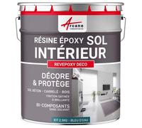 PEINTURE EPOXY SOL - REVEPOXY DECO - 2.5 kg (jusqu'à 12.5 m² en 2 couches) Bleu D'eau - RAL 5021