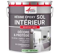 PEINTURE EPOXY SOL - REVEPOXY DECO - 2.5 kg (jusqu'à 12.5 m² en 2 couches) Vert Blanc - RAL 6019