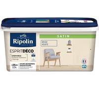 Peinture Esprit Déco, RIPOLIN, Beige Agate, Finition Satinée, 2.5L