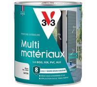 V33 Peinture extérieure multi-matériaux, Blanc satin, 2.5 l (Lot de 1)