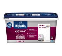 Ripolin Peinture monocouche intérieure pour murs, boiseries et radiateurs Velours 2,5L Blanc