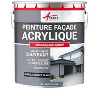 Peinture Façade et Crépi - Arcafaçade Rénov - 10 L (+ ou - 60 m² en 1 couche) Gris petit-gris - RAL 7000