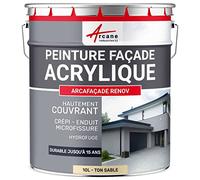 Peinture Façade et Crépi - Arcafaçade Rénov - 10 L (+ ou - 60 m² en 1 couche) Ton Sable - RAL 085 90 20