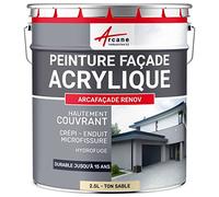 Peinture façade acrylique 14 couleurs - durable jusqu'à 15 ans - rénovation façade, mur crépi - Arcafacade Renov Ton Sable (Ral 085 90 20) 2.5L (+ ou - 15m² en 1 couche)