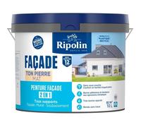Peinture façade classic 2 en 1 - RIPOLIN - 474647 - Ton pierre - Mat - 10 L