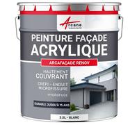 Peinture Façade et Crépi - Arcafaçade Rénov - 2.5 L (+ ou - 15 m² en 1 couche) Blanc