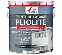 ARCANE INDUSTRIES Peinture façade pliolite pour Mur extérieur, crépi - Peinture Hydrofuge Solvantée - ARCAFACADE PLIOPROTECT - 10 L (+ ou - 80 m² en 1 Couche) Blanc