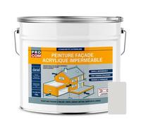 Peinture façade PROCOM crépi, façade à relief, imperméabilisation et protection des façades - Durable jusqu'à 10 ans 10 litres Gris Granit ( RAL 7035)