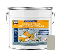 Peinture façade PROCOM crépi, façade à relief, imperméabilisation et protection des façades - Durable jusqu'à 10 ans 10 litres Gris béton (RAL 7044)