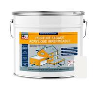 Peinture façade PROCOM crépi, façade à relief, imperméabilisation et protection des façades - Durable jusqu'à 10 ans 10 litres Calcaire (RAL 9003)