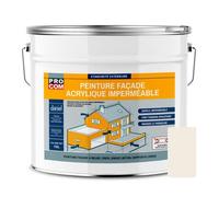 Peinture façade PROCOM crépi, façade à relief, imperméabilisation et protection des façades - Durable jusqu'à 10 ans 10 litres Blanc cassé (RAL 9010)