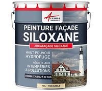 Peinture Facade Siloxane Hydrofuge - Durable jusqu a 15 ans - Rénovation Façade, mur crépi - ARCAFACADE SILOXANE Ton Sable (Ral 085 90 20) 10L (+ ou - 60m² en 1 couche)
