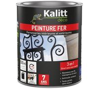 Peinture fer 3 en 1 intérieur et extérieur 0,5 L Mat- Noir