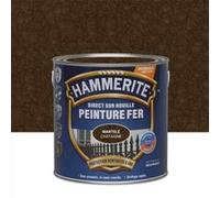 Hammerite Peinture Métal Direct sur Rouille - Anticorrosion, imperméable, direct sans sous-couche - Châtaigne Martelé 2,5 L