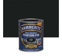 Peinture - Hammerite - Fer Satiné - 0.75 L - Noir - Glycérophtalique