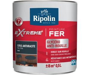 Peinture fer extérieur RIPOLIN Extrême mat gris anthracite 0,5L