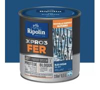 Peinture fer glycéro Ripolin XPRO3 Fer Brillant Bleu océan 0,5 L