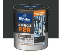 Peinture fer glycéro Ripolin XPRO3 Fer Mat Noir 2 L