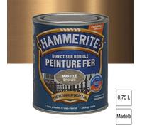 Peinture fer Hammerite Direct sur rouille Martelé - Camel 0,75L
