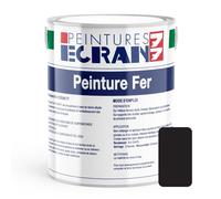 Peinture fer professionnelle, satin, peinture opacifiante, sans odeur, antirouille, protège 1 litre Noir profond (RAL 9005)