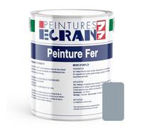 Peinture fer professionnelle, satin, peinture opacifiante, sans odeur, antirouille, protège, décore intérieur, extérieur ECRAN77 1 litre Gris (RAL 7042)