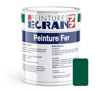 Peinture fer professionnelle, satin, peinture opacifiante, sans odeur, antirouille, protège, décore intérieur, extérieur ECRAN77 1 litre Vert jardin (RAL 6005)