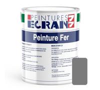Peinture fer professionnelle, satin, peinture opacifiante, sans odeur, antirouille, protège, décore intérieur, extérieur ECRAN77 1 litre Gris anthracite (proche RAL 7037)