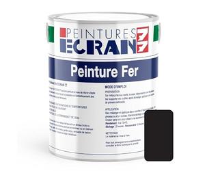 Peinture fer professionnelle, satin, peinture opacifiante, sans odeur, antirouille, protège, décore intérieur, extérieur ECRAN77 1 litre