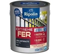 Peinture fer - RIPOLIN - 395988 - Gris anthracite - Mat - 2 L