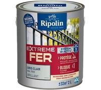 Peinture Fer, RIPOLIN 396709, Gris Clair, Brillant, 2 L