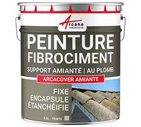 Peinture Fibrociment Amiante - Résine d'Encapsulage et Protection, Rénove et Protège Toiture Fibrociment, Imperméable et Durable - 2.5 L Gris - ARCANE INDUSTRIES