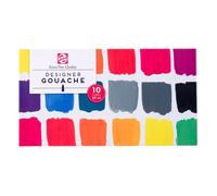 Talens Gouache extra fine - Set de base 10 x 20 ml - Finition mate hautement pigmentée - Tubes en Aluminium prêts à l'emploi - Boîte en carton solide avec échantillons de couleurs